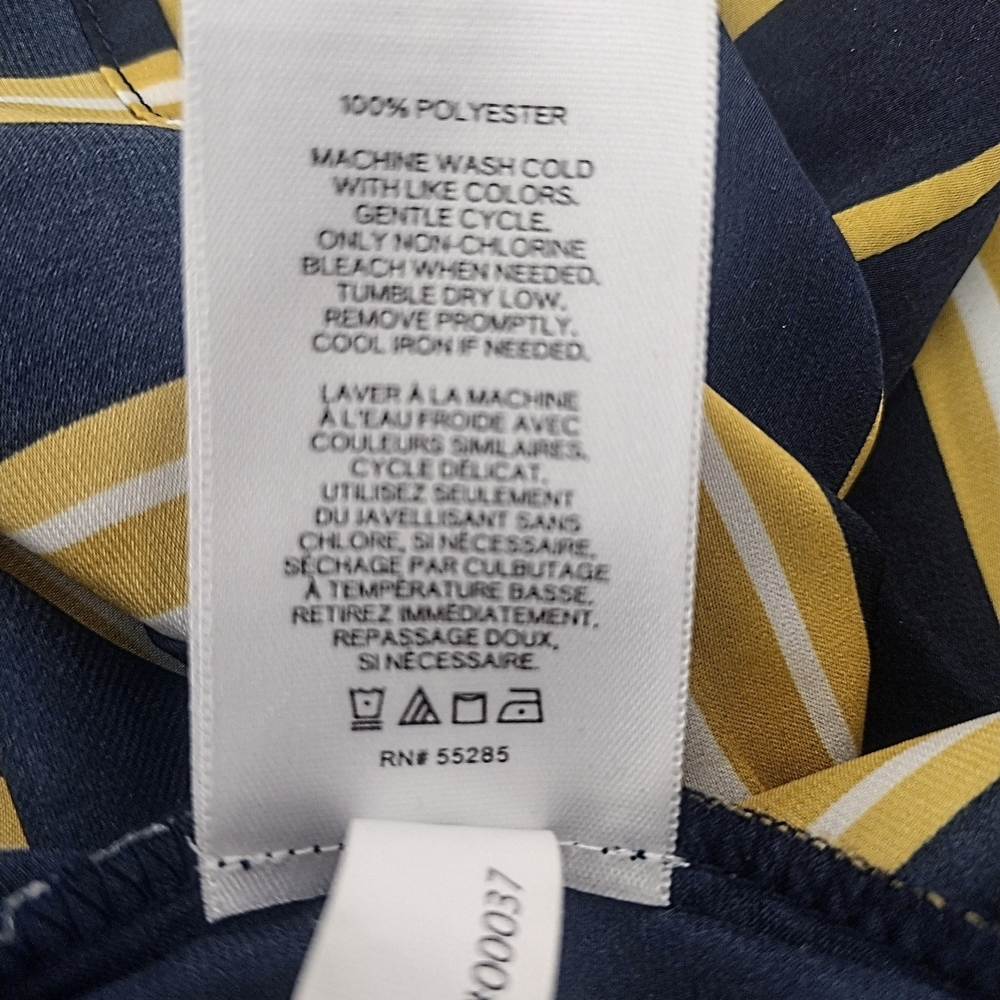 Express Women's Yellow And Blue Striped Blouse Size Medium - Picture 5 of 5